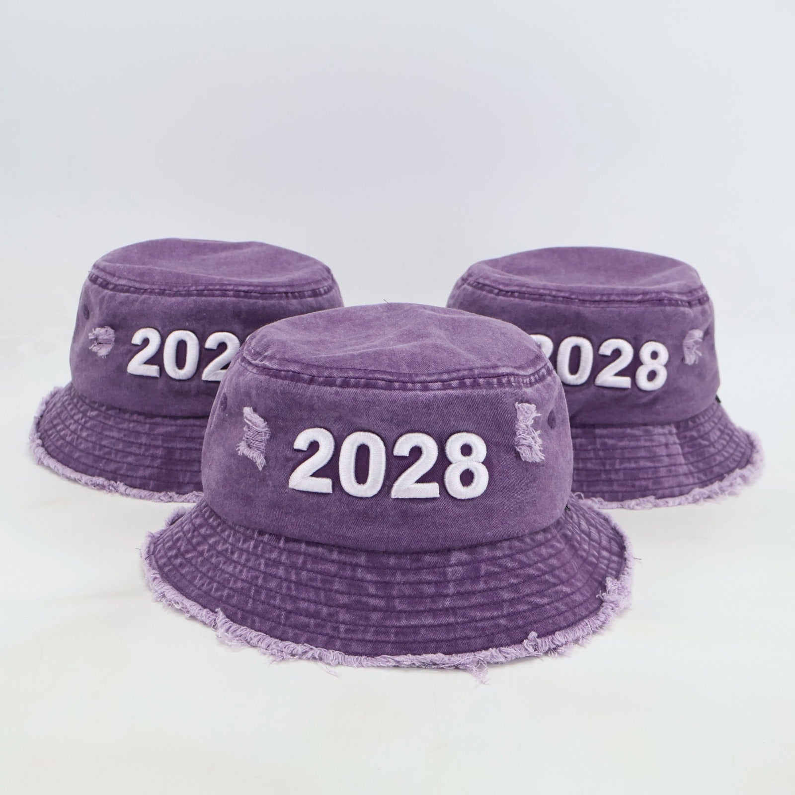 NB 2028” Limited Edition Distressed Denim Bucket Hat