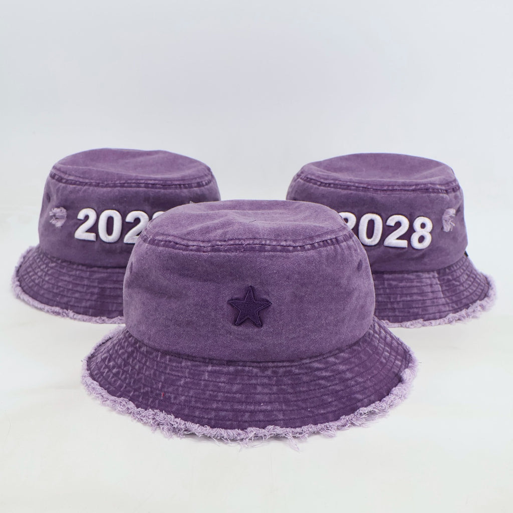 NB 2028” Limited Edition Distressed Denim Bucket Hat