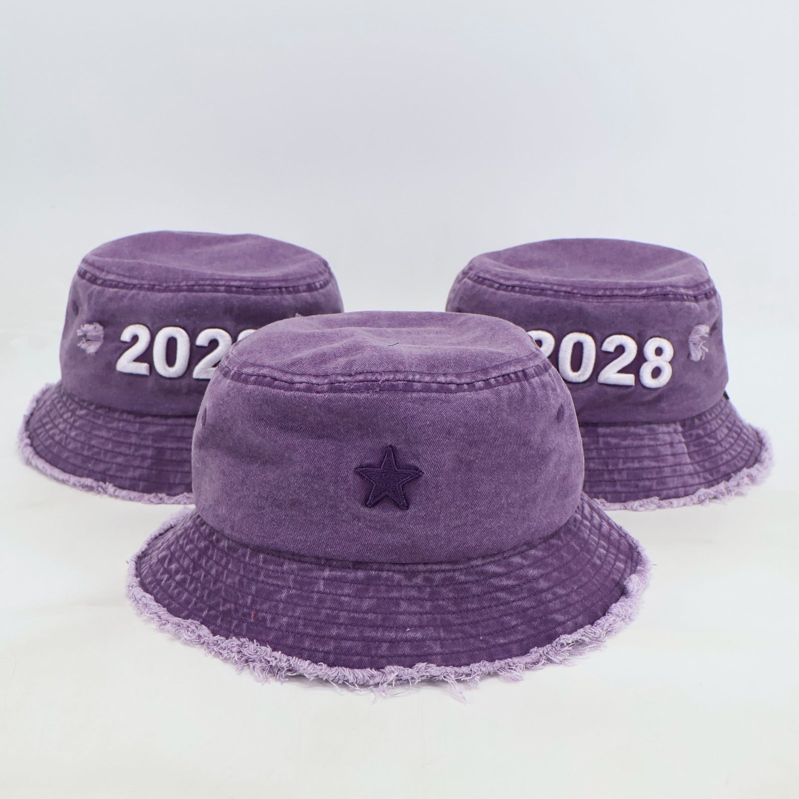 NB 2028” Limited Edition Distressed Denim Bucket Hat