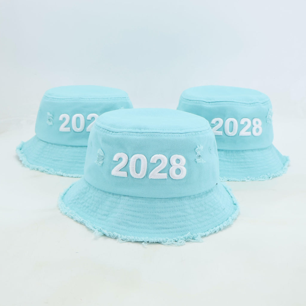 NB 2028” Limited Edition Distressed Denim Bucket Hat