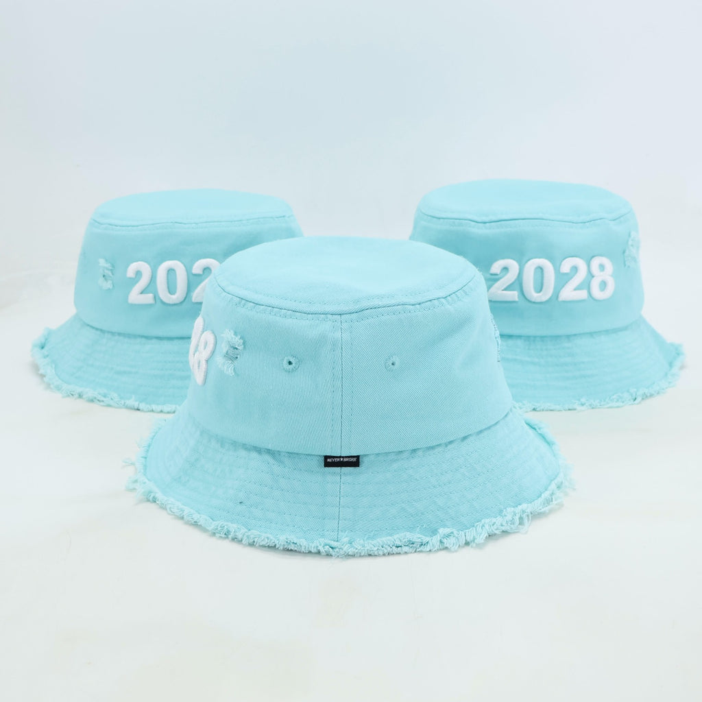 NB 2028” Limited Edition Distressed Denim Bucket Hat