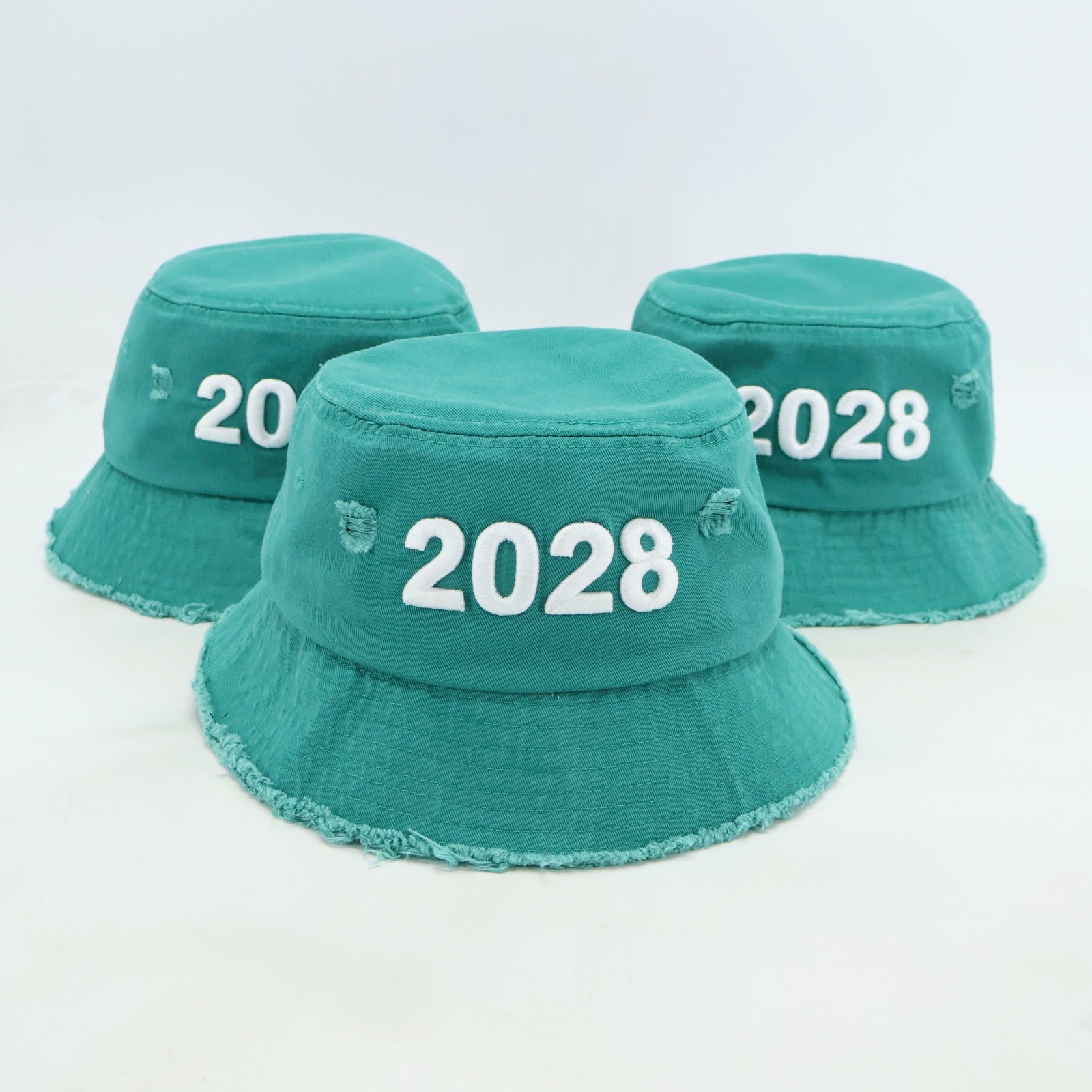 NB 2028” Limited Edition Distressed Denim Bucket Hat