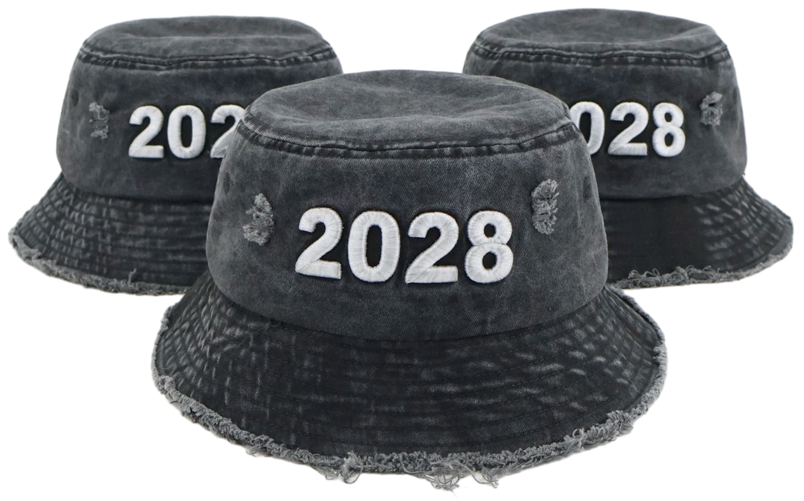 NB 2028” Limited Edition Distressed Denim Bucket Hat