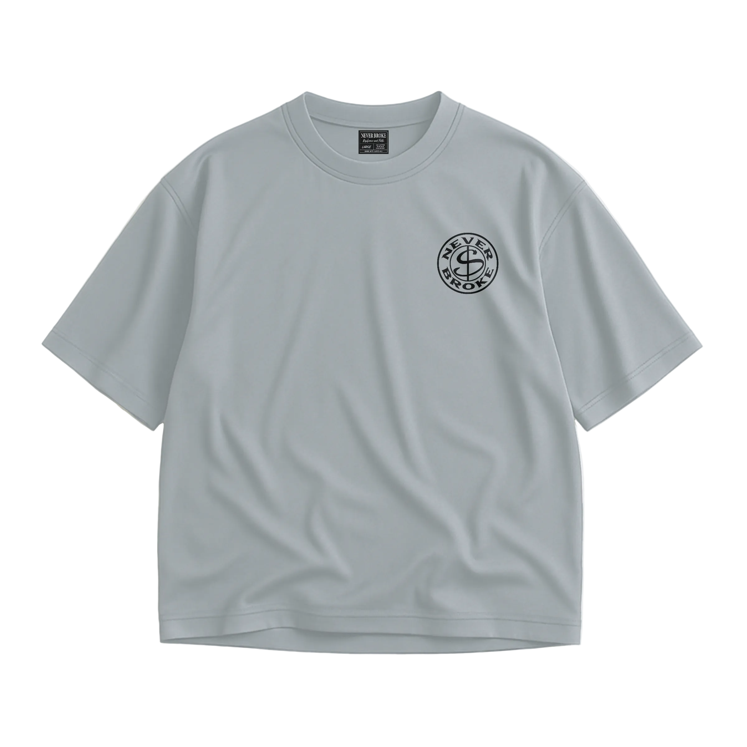 NEVER BROKE Premium Oversized Essential T-Shirt